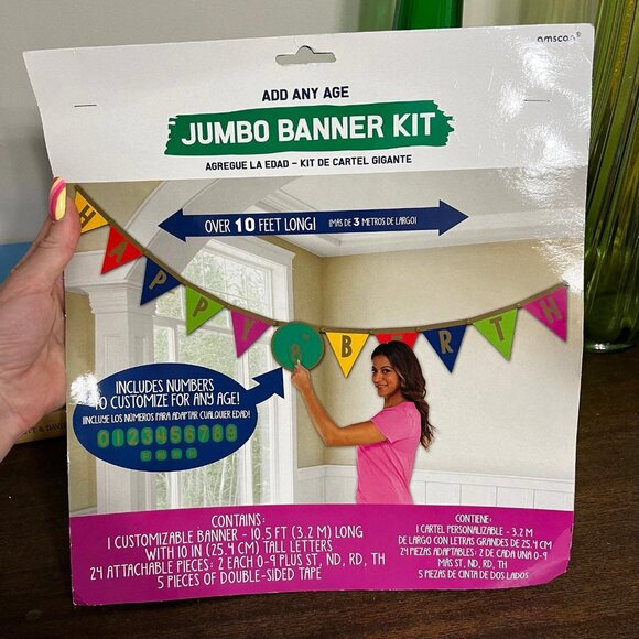 Amscan Dino-Jumbo-Banner – Happy Birthday, 3,2 M, Für Innen & Außen